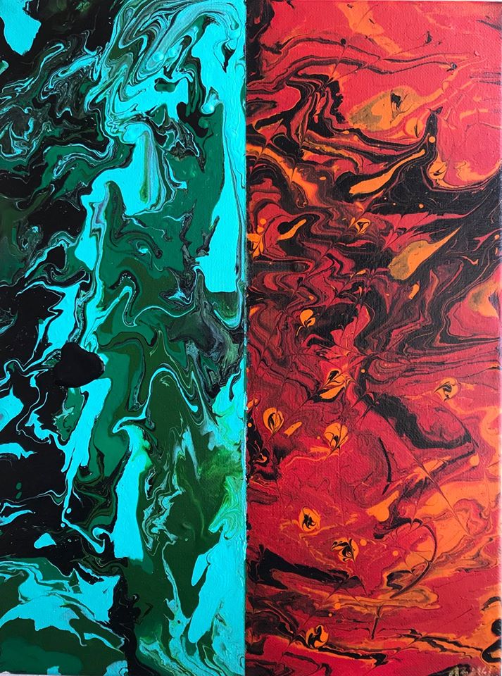 Abstraktes Acrylbild